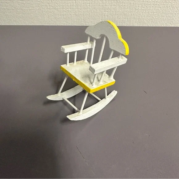 Yellow and White Dollhouse Nursery Furniture Set - Picture 8 of 14